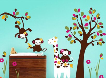 sweet-green-nursery-room-wall-decoration