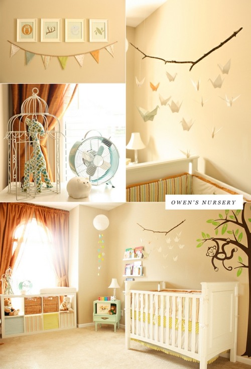 sweet nursery room wall decoration origami