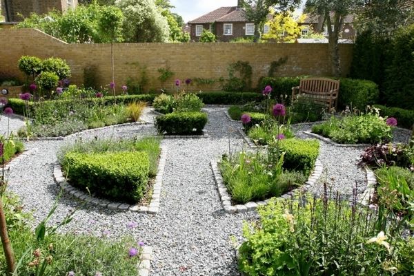 symmetric design island perennial flower beds