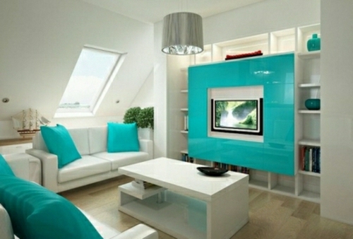 turquoise blue home accessories living room design