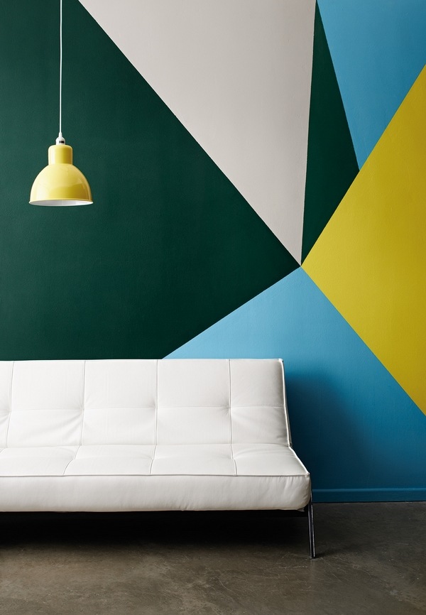 wall painting ideas geometric wall pattern contemporary home decor