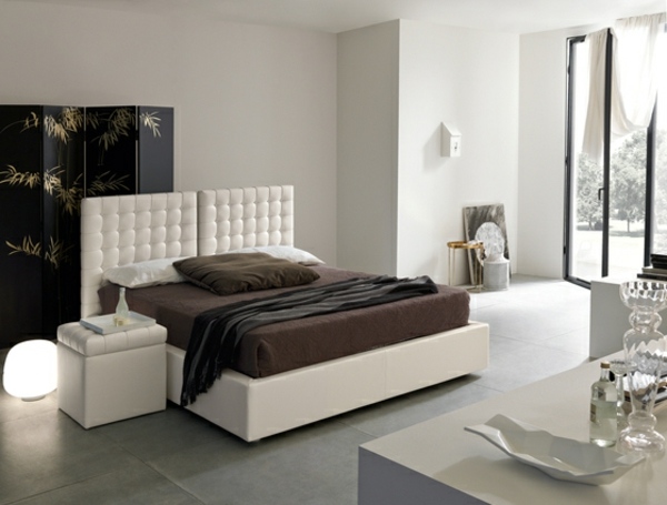 white bed brown duvet modern 