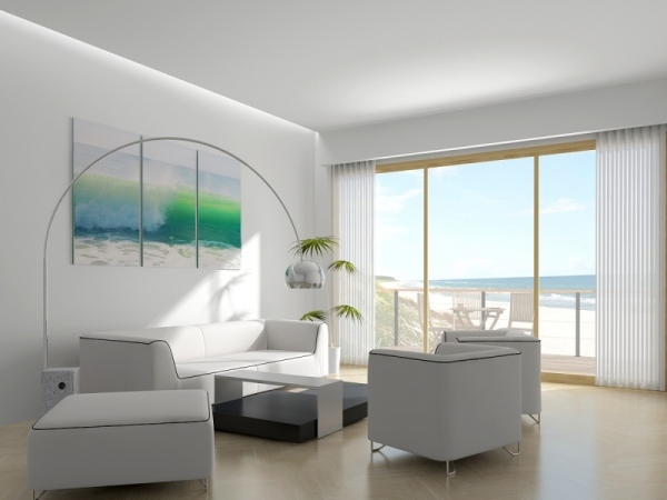 white living room ideas tropical sea wall decoration