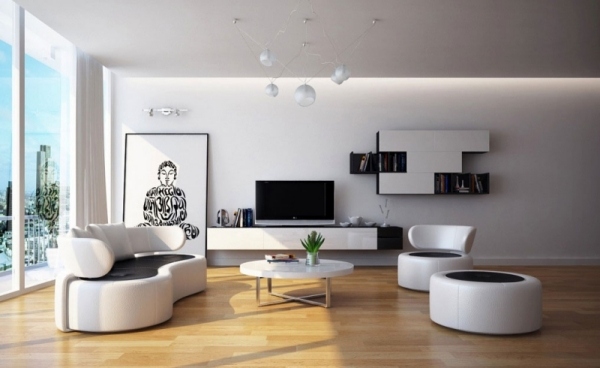 white living room ideas wooden parquet 