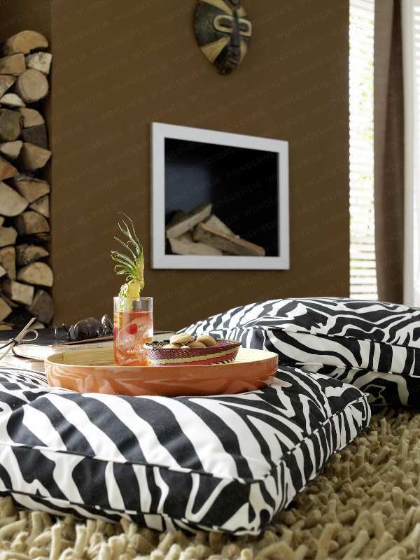 Africa decor interior design floor pillow zebra pattern