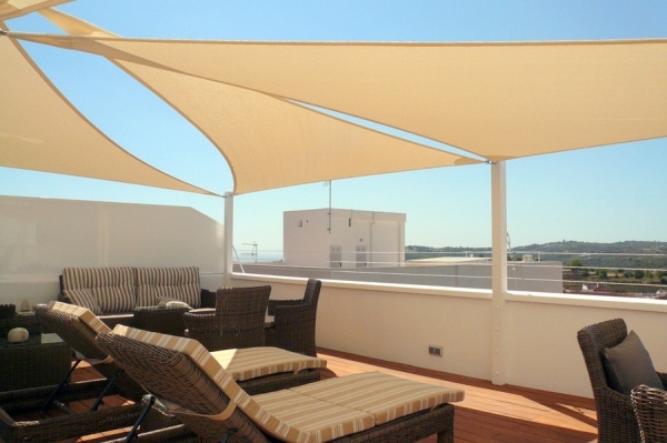 shading roof terrace fabric couches