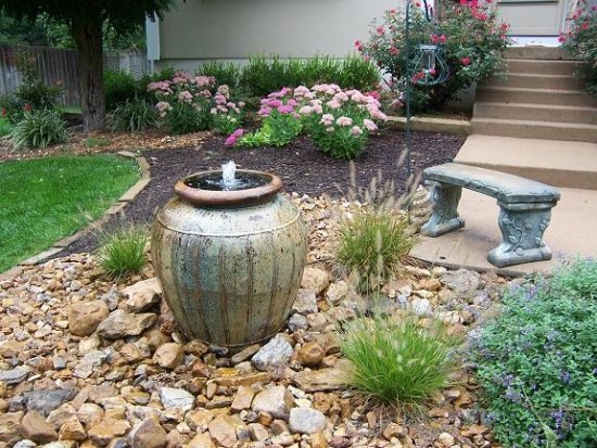 Backyard design ideas fountains
