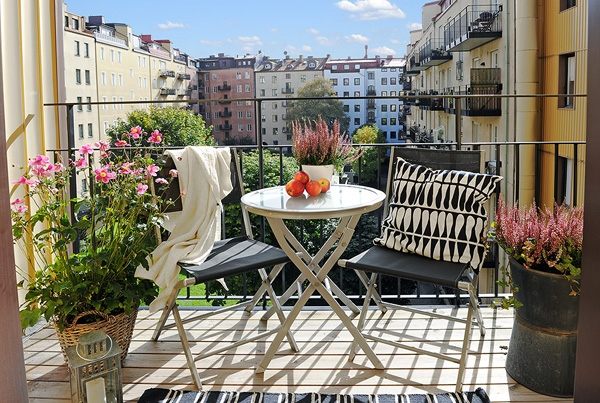 Balcony design mediterranean metal table view