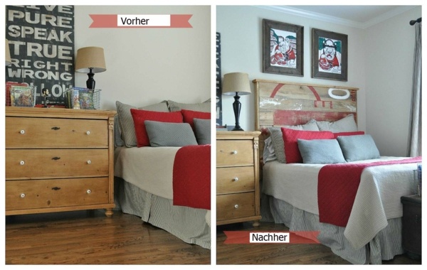 Bed headboard DIY guide comparison before after