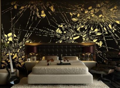Bedroom-design-ideas-wall-decoration-modern-black-and-gold