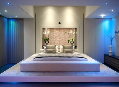 Bedroom-podium-ceiling-lighting-integrated-wall-light