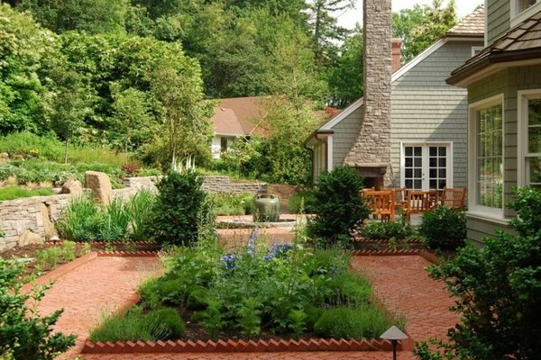 Brick flowerbeds edging original garden design ideas