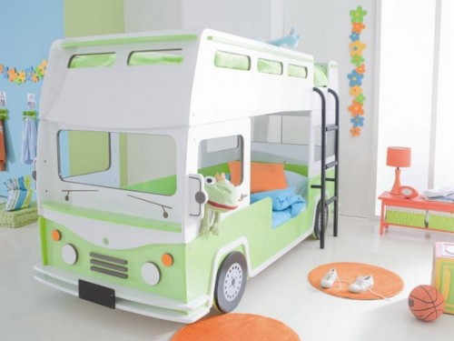Bunk bed nursery room furniture bus