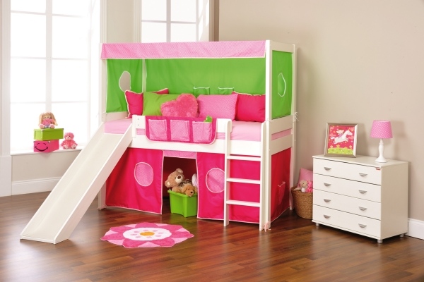 Bunk bed with slide girls room ideas
