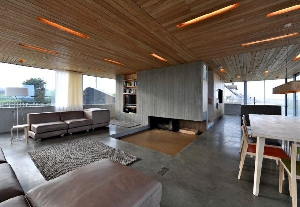 wood paneling living room