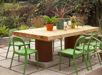 Concrete-slabs-pebbles-patio-area-design