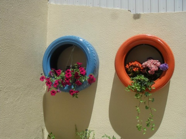 DIY Flower pots old tires original decorating 