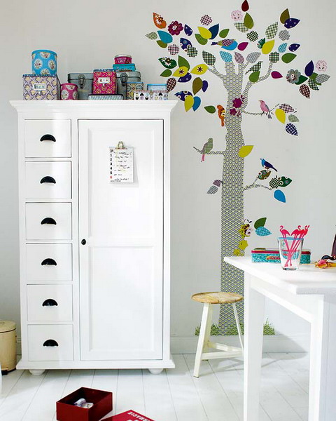 DIY Kids room decoration tree wall wallpaper pieces