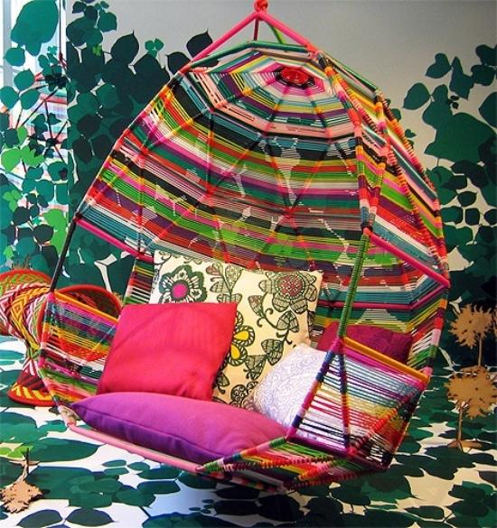 DIY garden furniture design colorful cocoon chair
