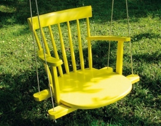 DIY garden furniture swing chair yellow