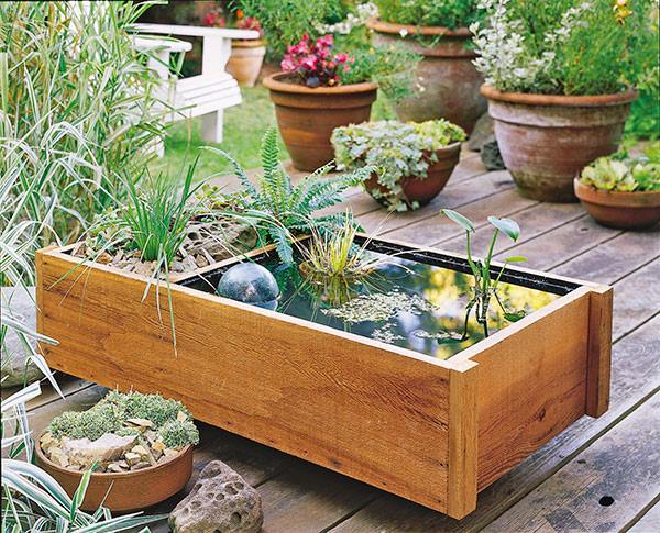 DIY garden pond ideas wooden pond pool