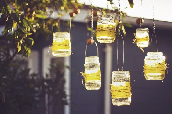 DIY jam jars decoration garden lighting