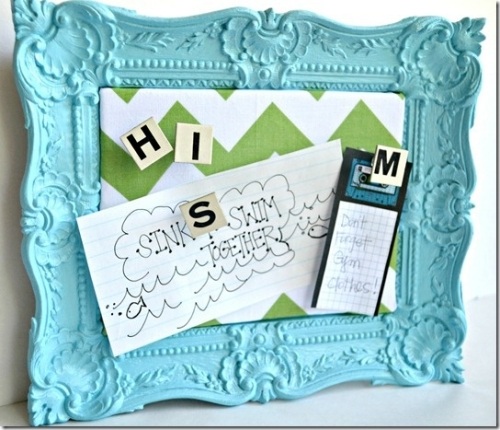 DIY-pin-board-with frame baroque style blue