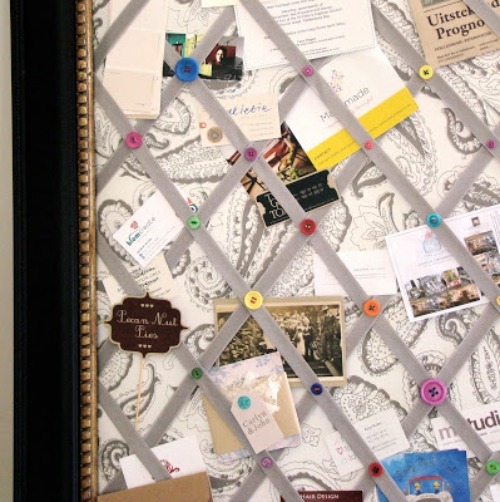 DIY pin board with frame detail