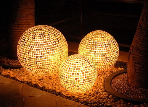 Disco ball modern garden lighting