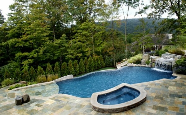 Fiberglass swimming pools design ideas forest house