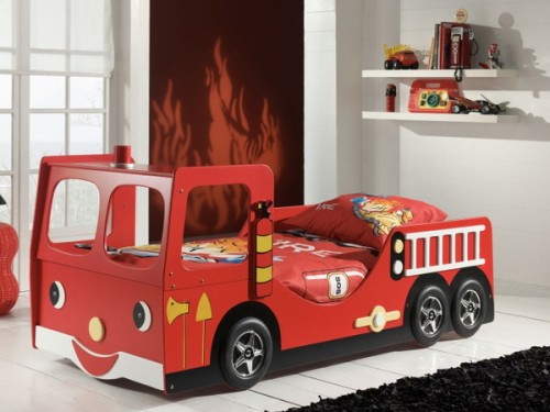 Fire department car bed childrens rooms furniture ideas