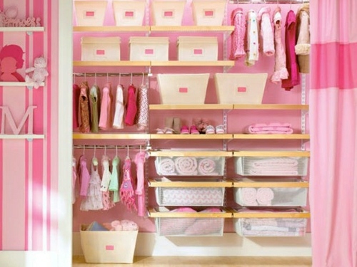 Girls decoration sweet pink wardrobe
