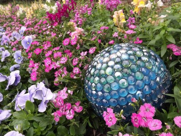Glass ball garden decor summer flower
