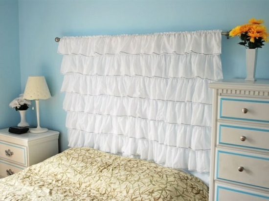 Headboard curtains girl bedroom design