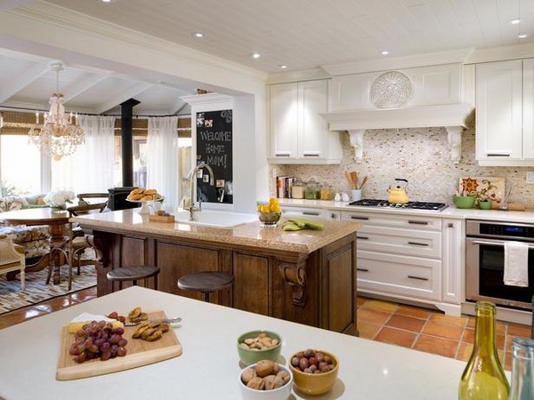 Interior design ideas cottage style granite countertop white cabinets