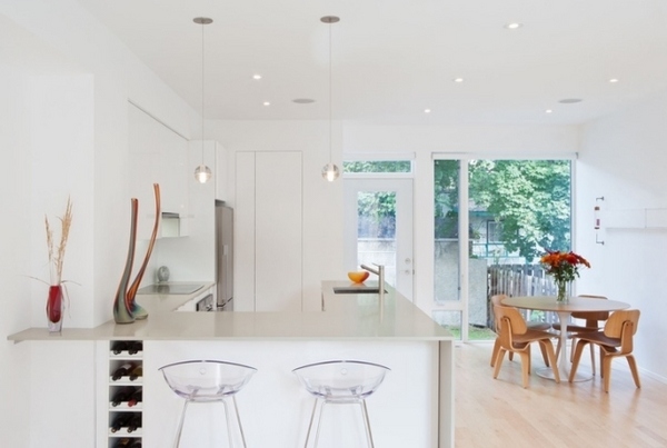 pure white modern kitchen handleless cabinets