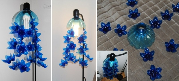 Lamp plastic bottles butterflies motifs