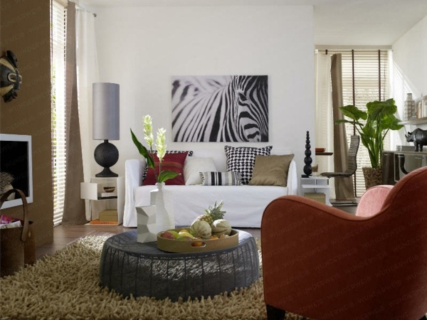 Living room with safari design