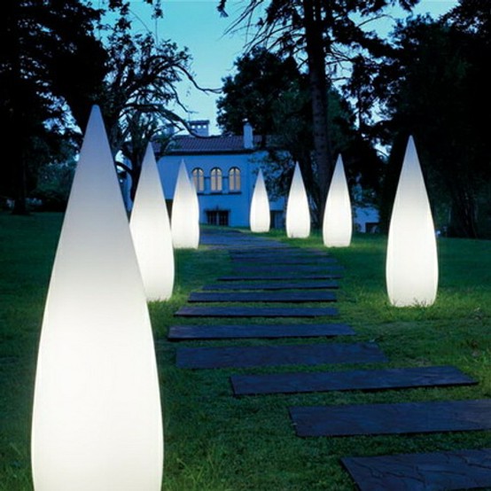 Luxury garden design elegant lamps