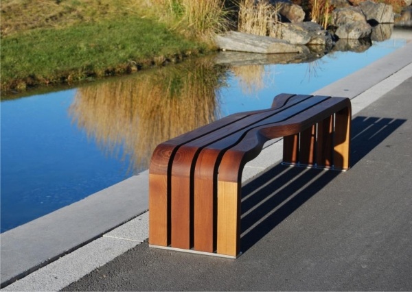 Modern teak bench 