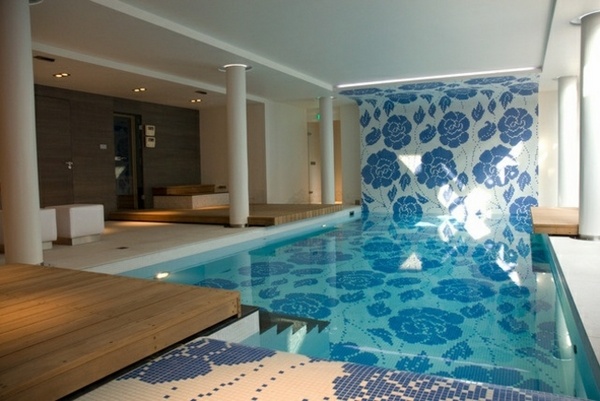 Mosaic Tiles indoor pool chic design