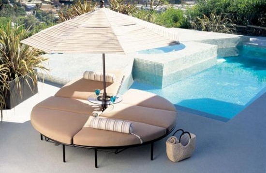 Outdoor furniture patio furniture round sofa parasol