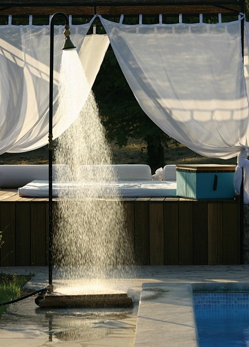 Outdoor shower pool garden furniture ideas