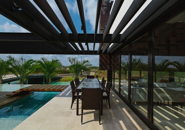 luxury modern house patio area