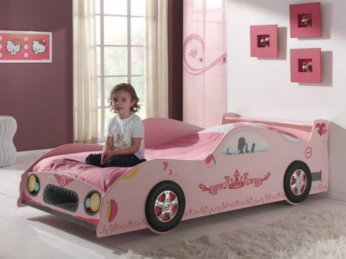 Pink car bed girls room ideas