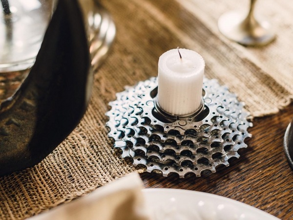 Recycled bycicle parts DIY candle holder ideas