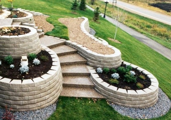 Stones for building a retaining