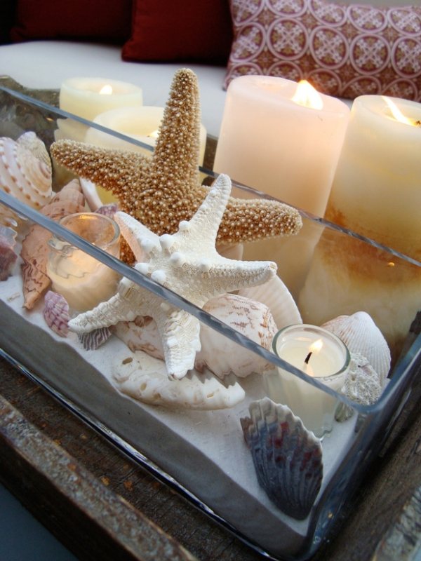 Summer decorating ideas home candles starfish sand