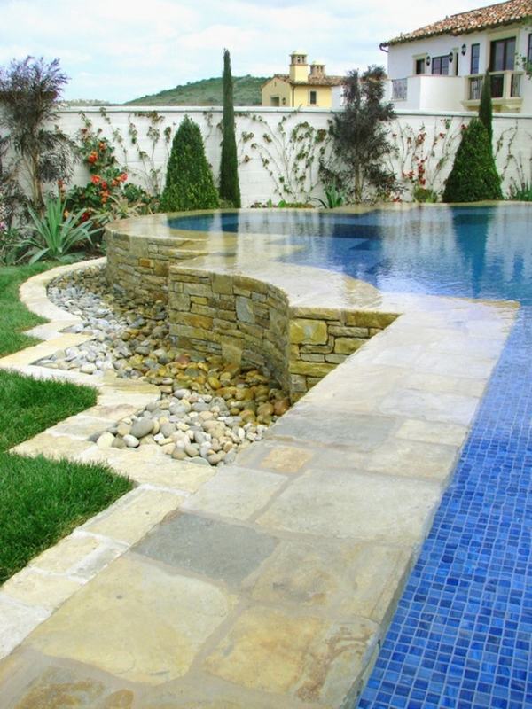 Swimming pool Stone Pebble Garden design