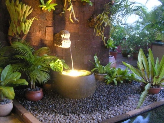 Terracotta Fountain with Lighting